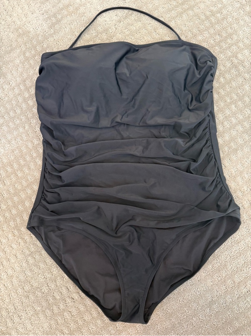 J.Crew Black Strapless Ruched One-Piece Swimsuit 2X